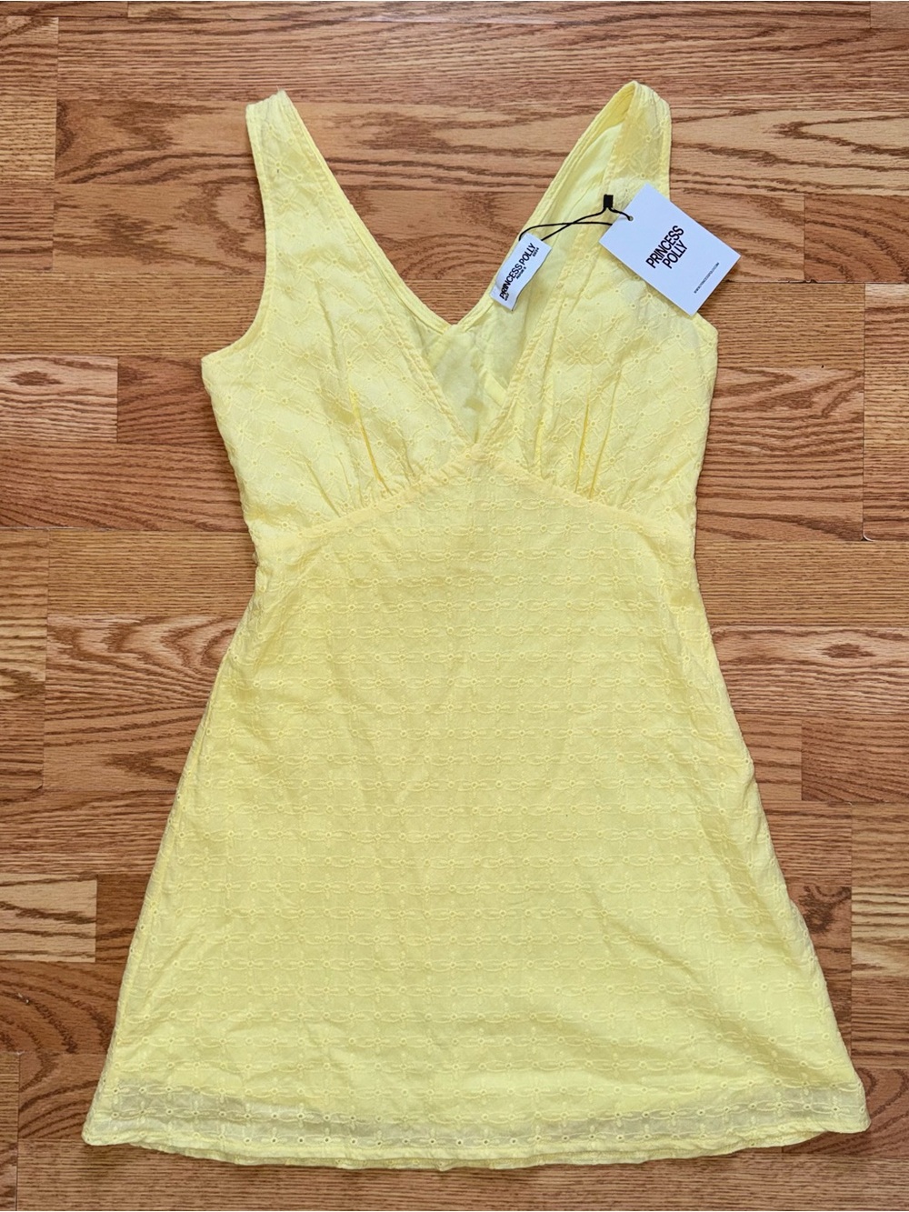 Princess Polly Yellow Eyelet Slip Dress